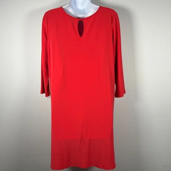 Clara Sun Woo Womens Dress Sz M Lagenlook Relaxed Casual Stretch Comfy Red - Picture 3 of 10